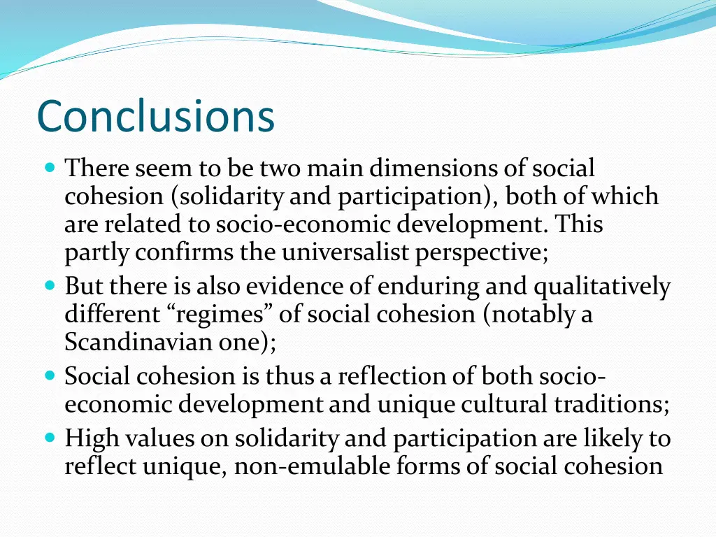 conclusions there seem to be two main dimensions