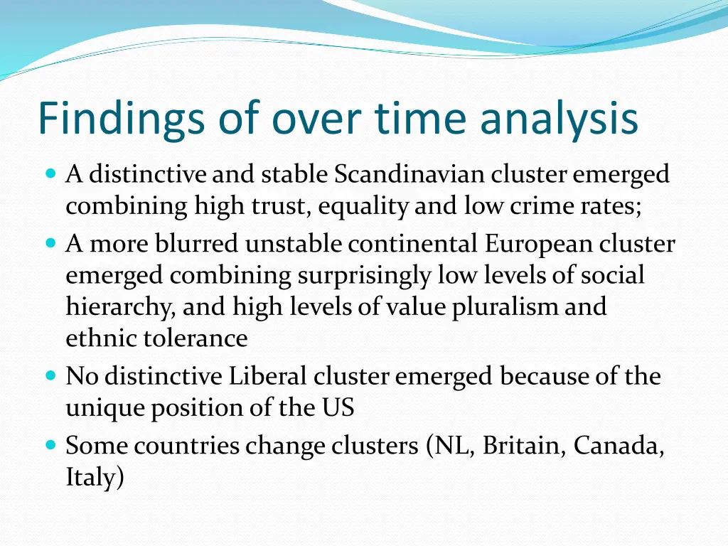 findings of over time analysis
