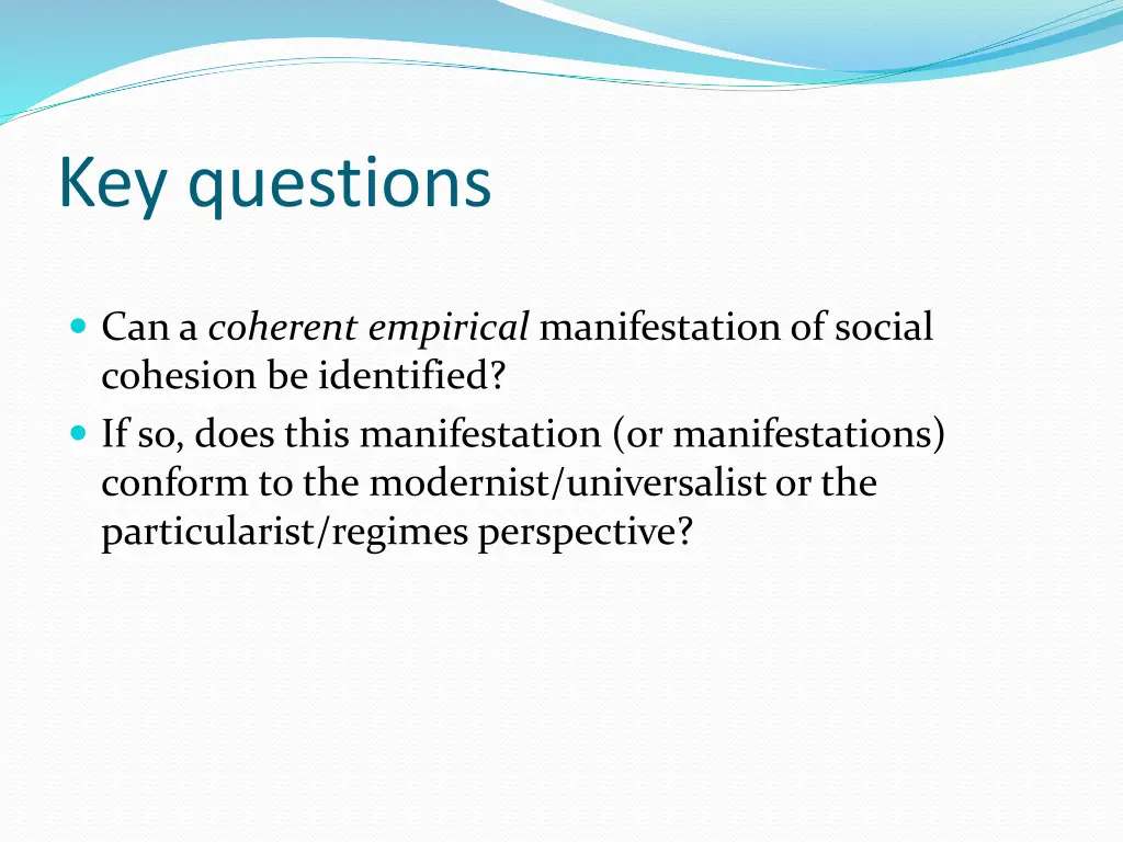 key questions