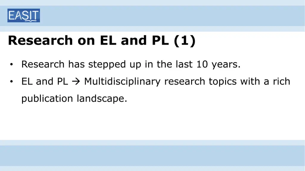 research on el and pl 1