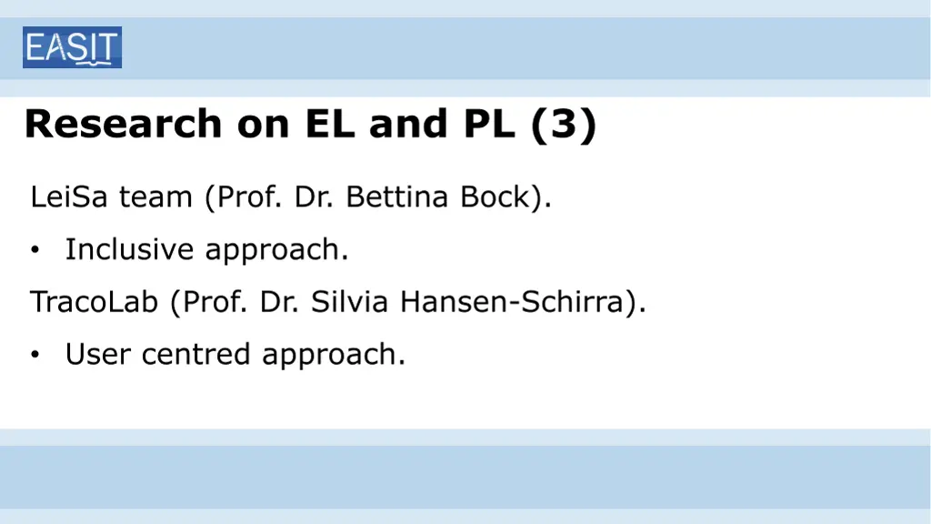 research on el and pl 3