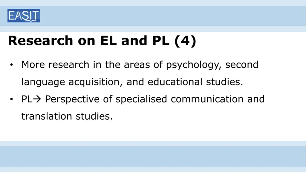 research on el and pl 4