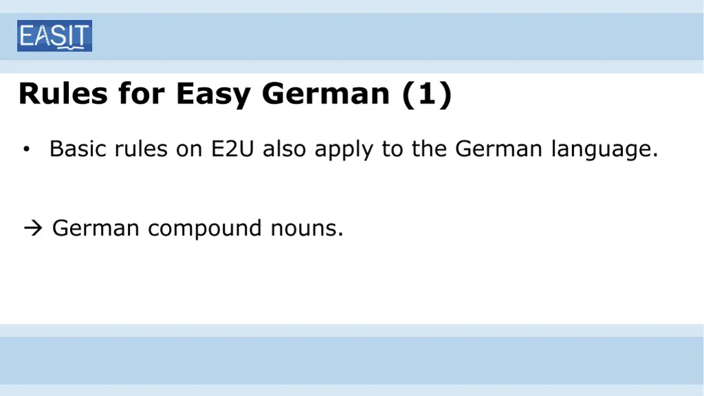 rules for easy german 1