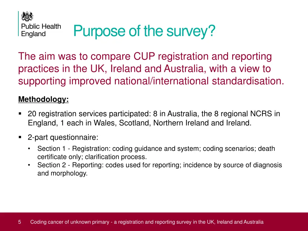 purpose of the survey