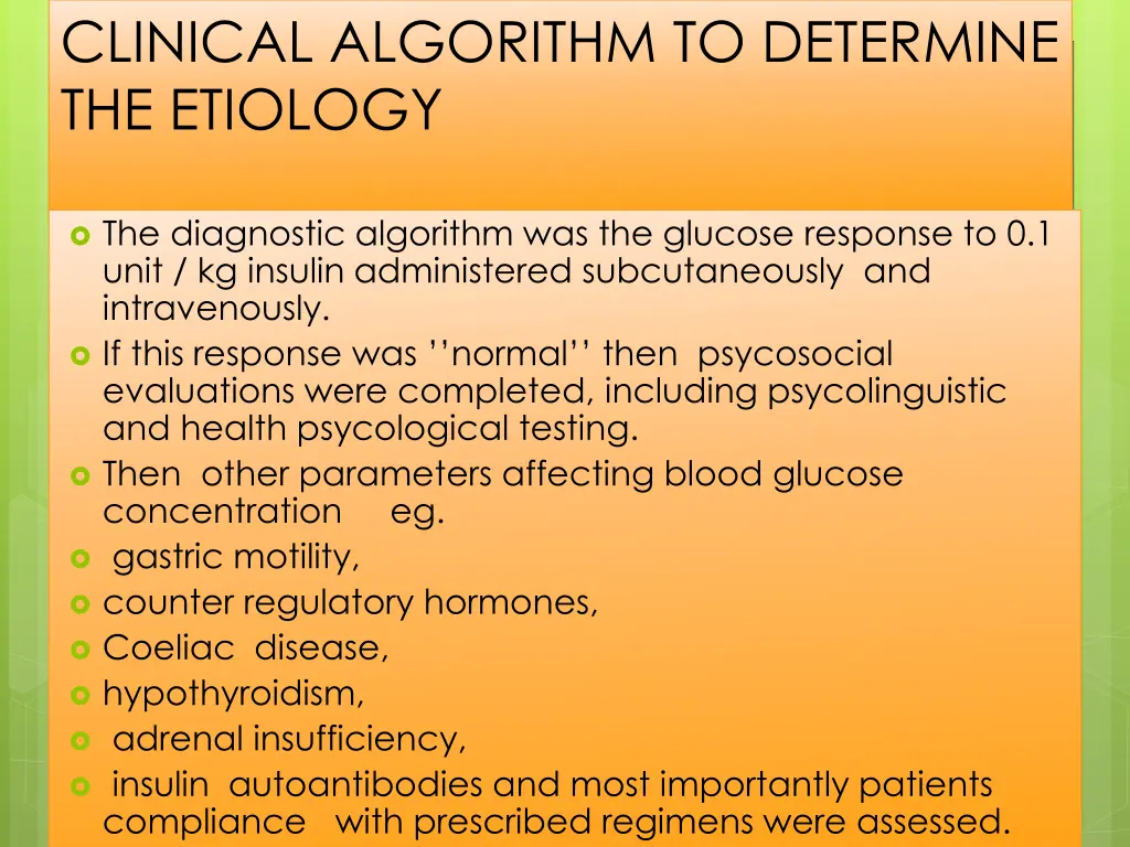 clinical algorithm to determine the etiology