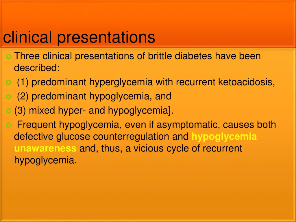 clinical presentations three clinical