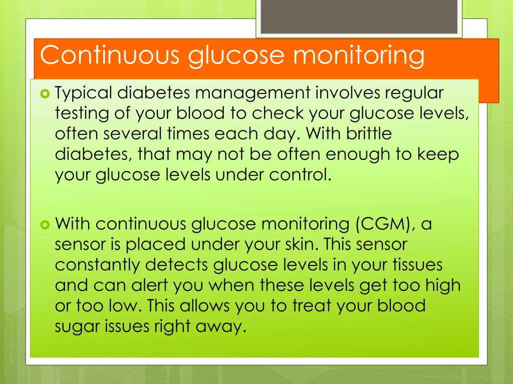 continuous glucose monitoring