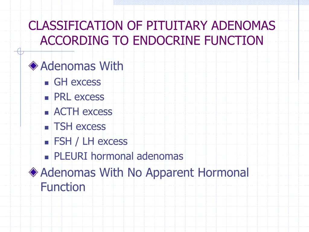 classification of pituitary adenomas according