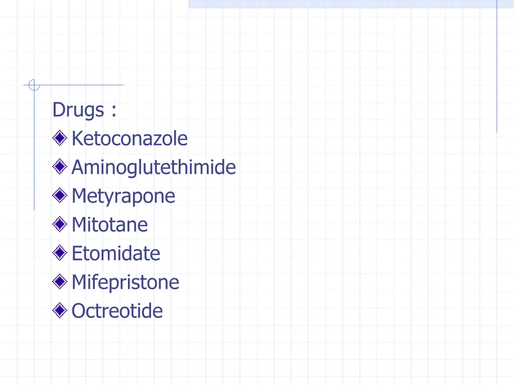 drugs ketoconazole aminoglutethimide metyrapone