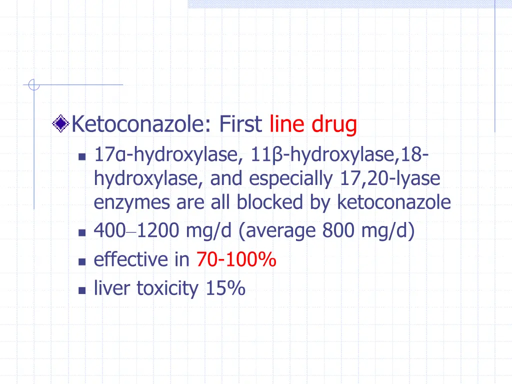 ketoconazole first line drug 17 hydroxylase