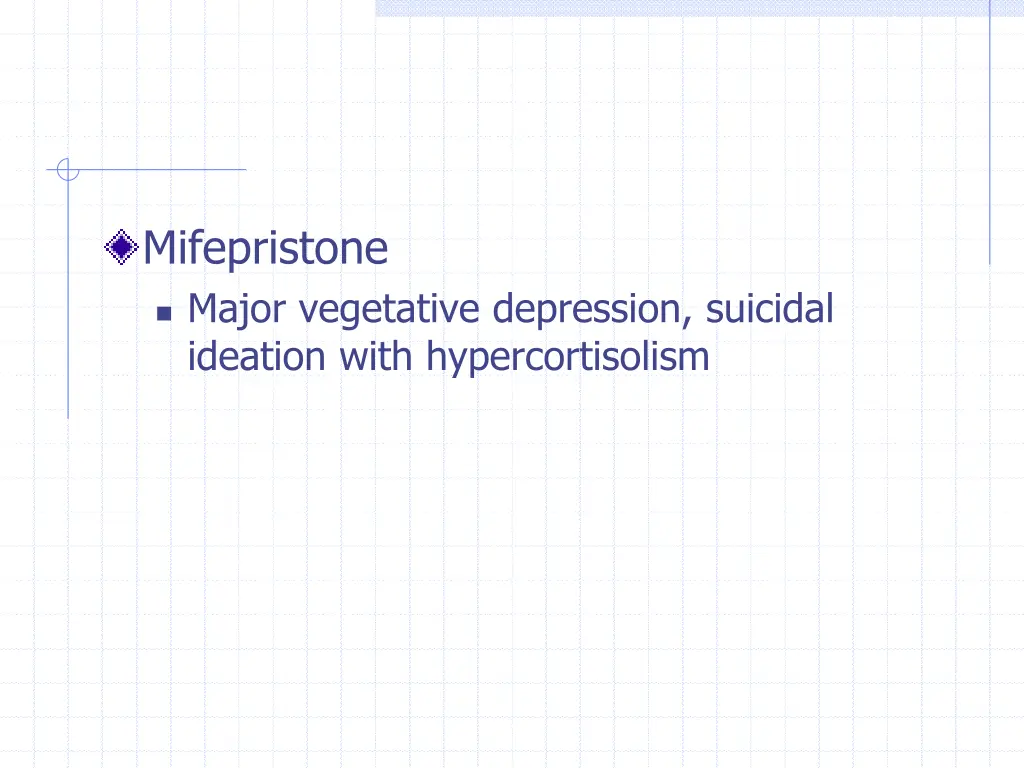 mifepristone major vegetative depression suicidal