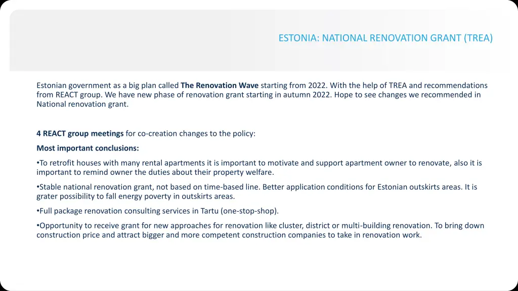 estonia national renovation grant trea