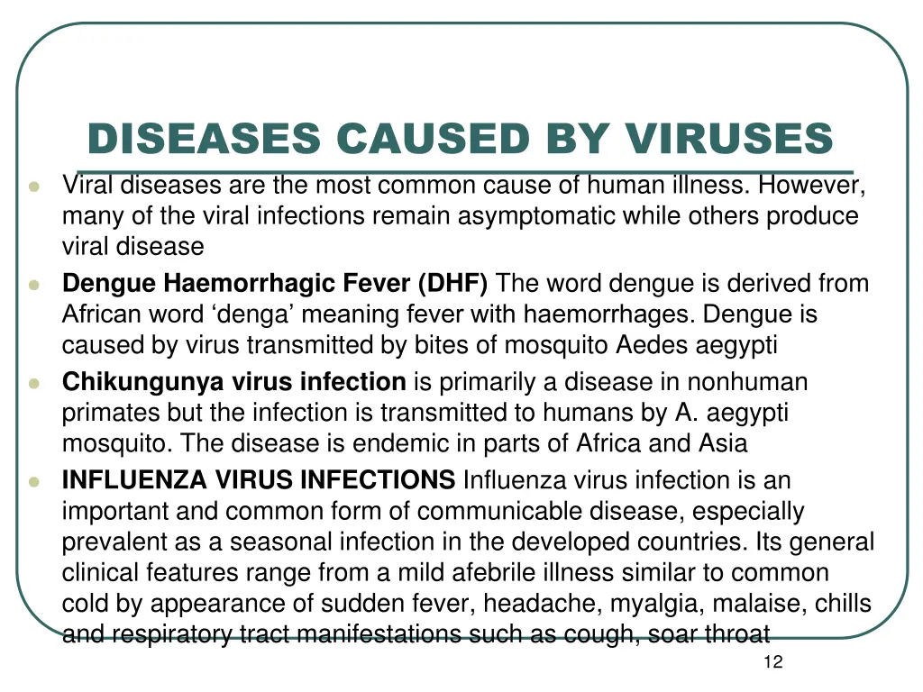 diseases caused by viruses viral diseases