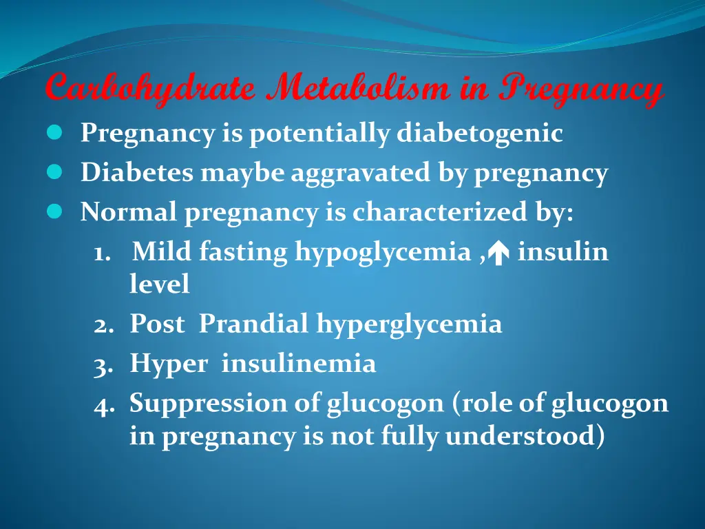 carbohydrate metabolism in pregnancy pregnancy