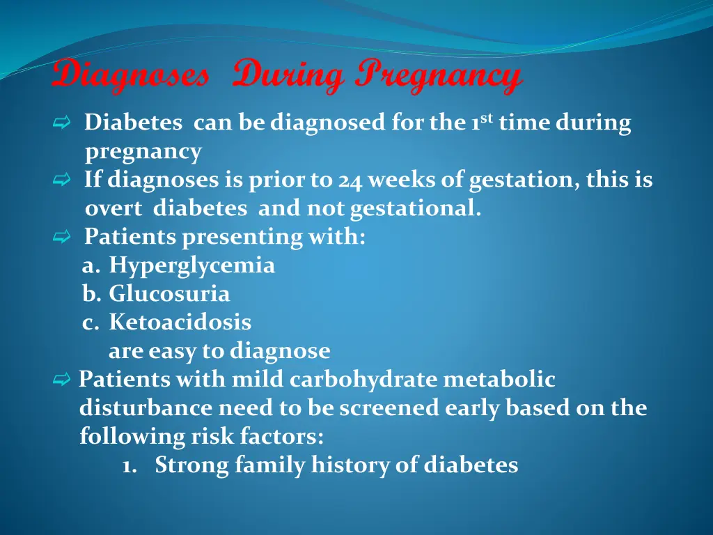 diagnoses during pregnancy