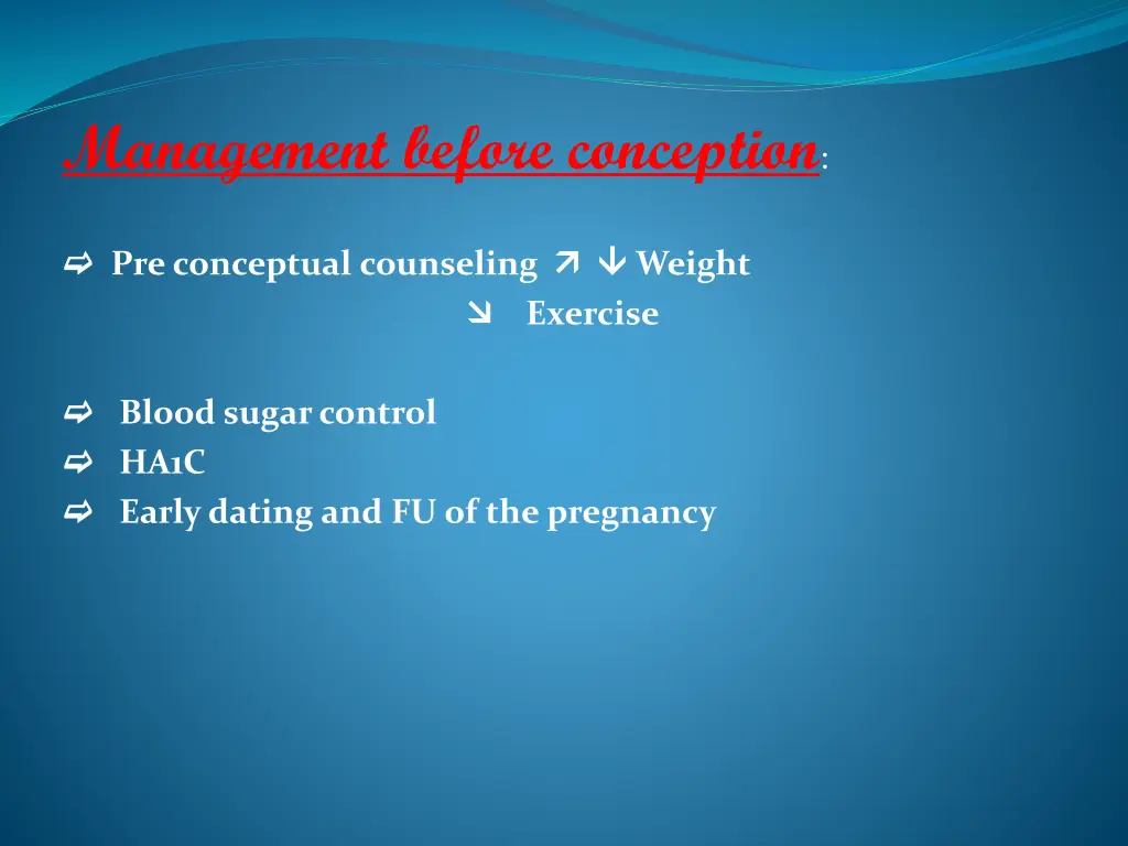 management before conception