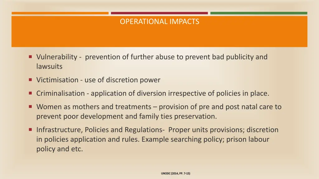 operational impacts