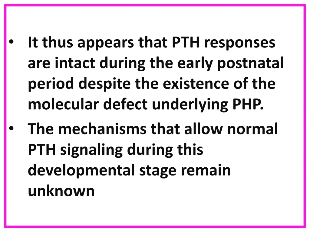 it thus appears that pth responses are intact