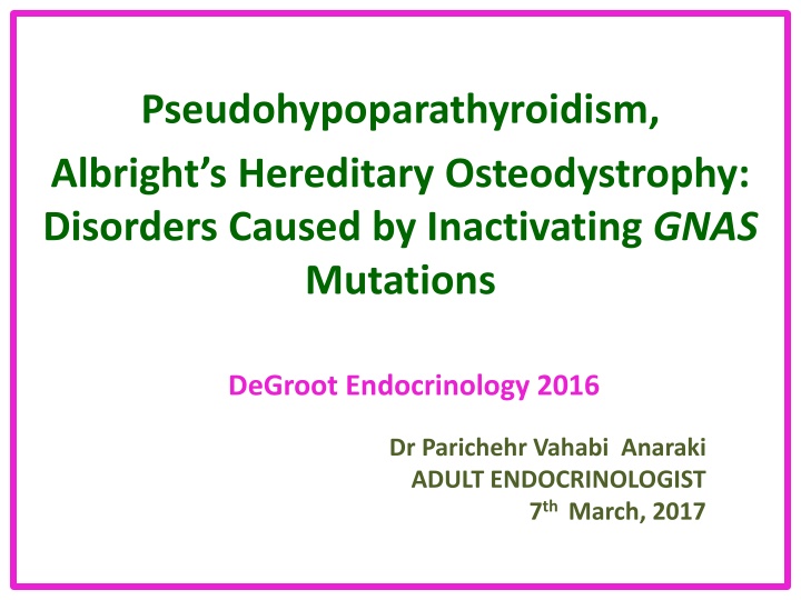 pseudohypoparathyroidism albright s hereditary