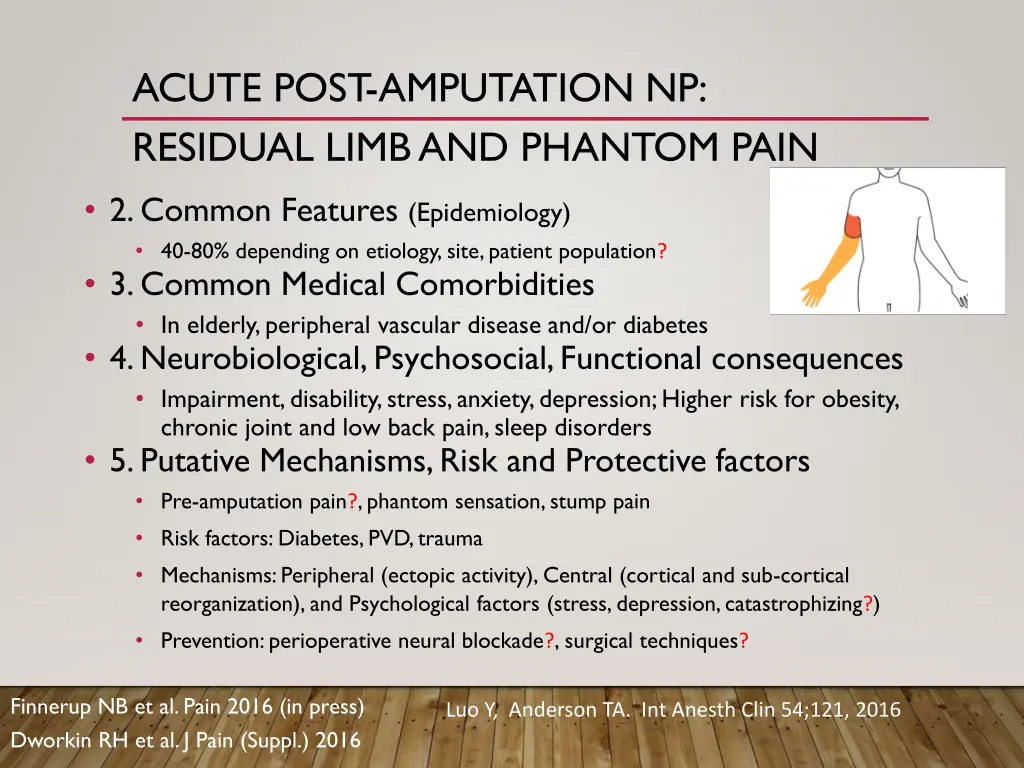 acute post amputation np residual limb