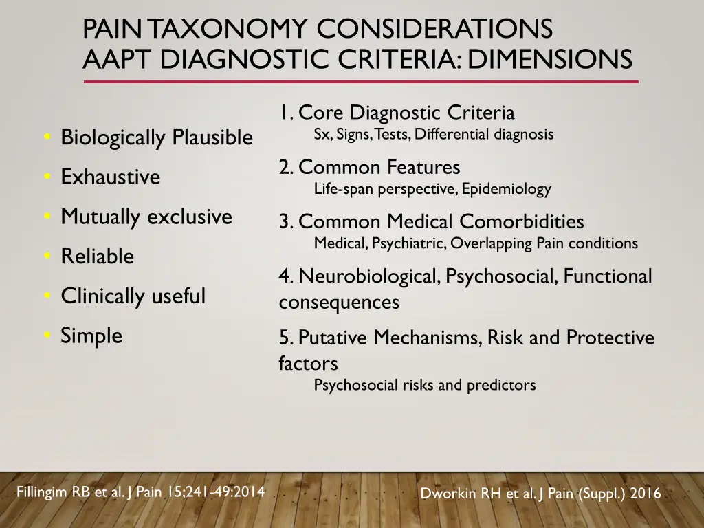pain taxonomy considerations aapt diagnostic