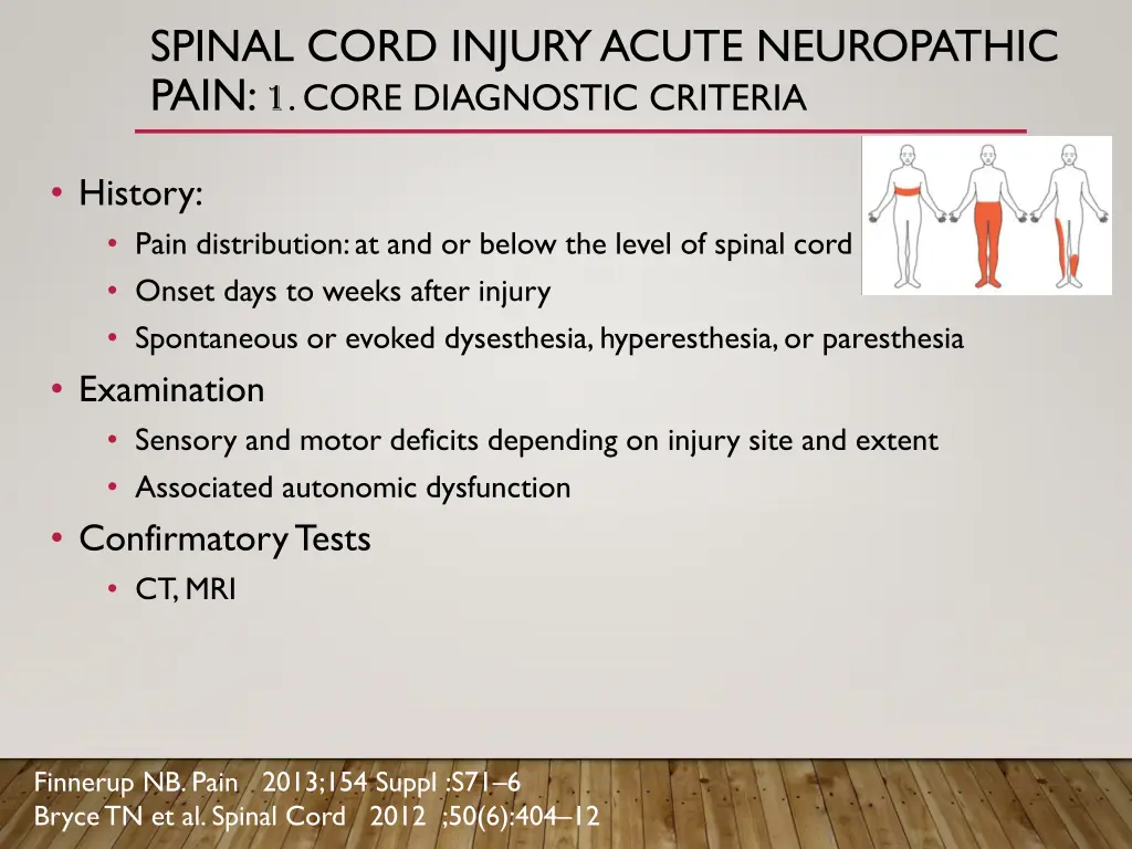 spinal cord injury acute neuropathic pain 1 core