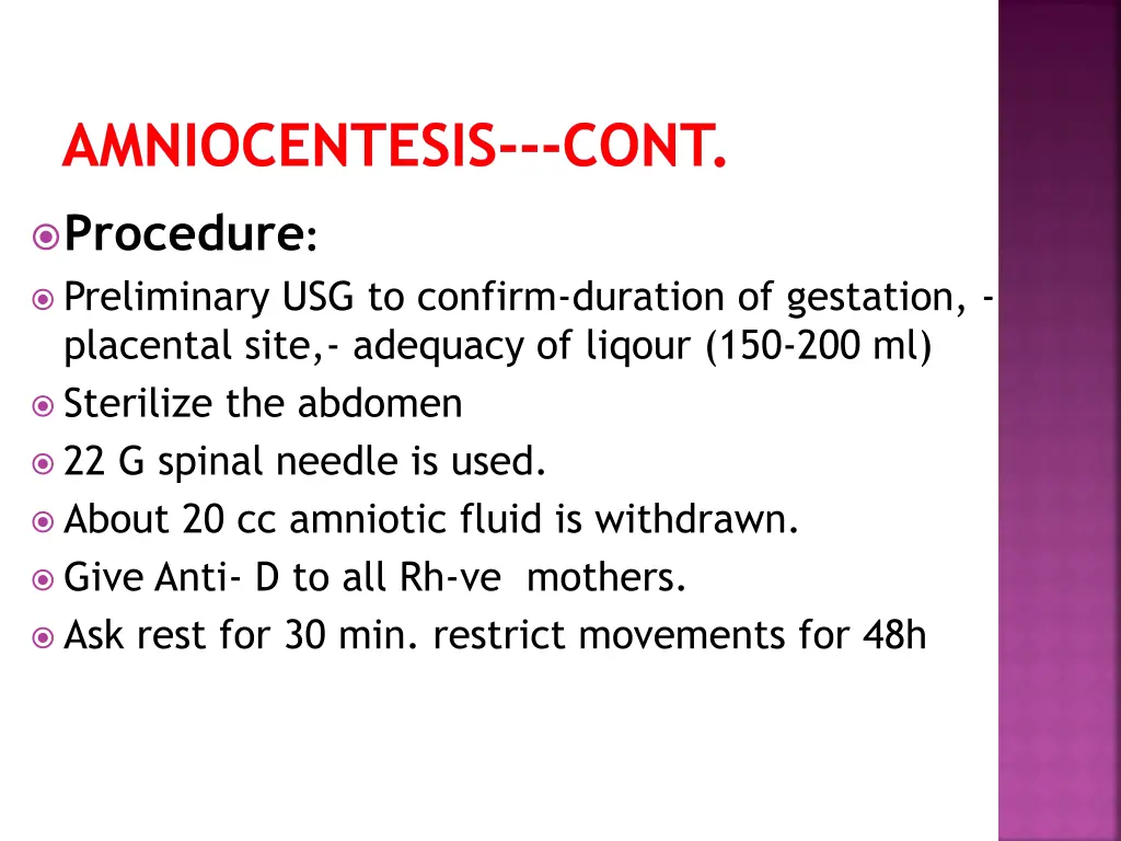 amniocentesis cont