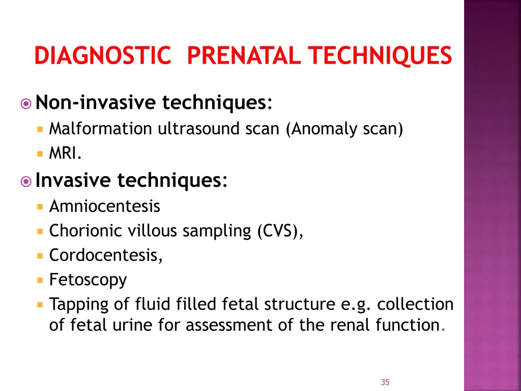 diagnostic prenatal techniques