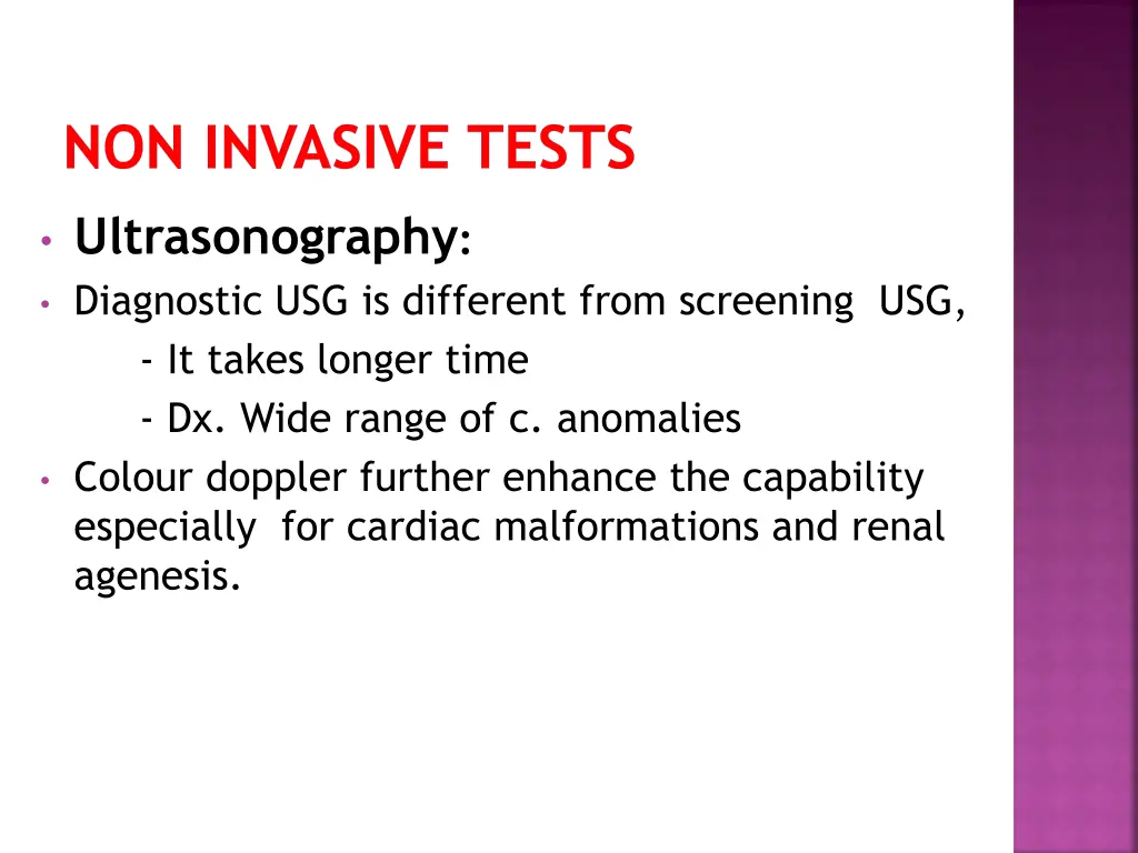 non invasive tests