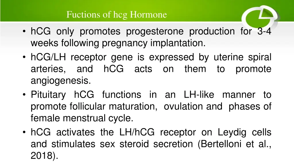 fuctions of hcg hormone