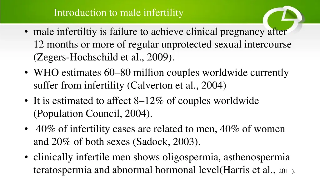 introduction to male infertility