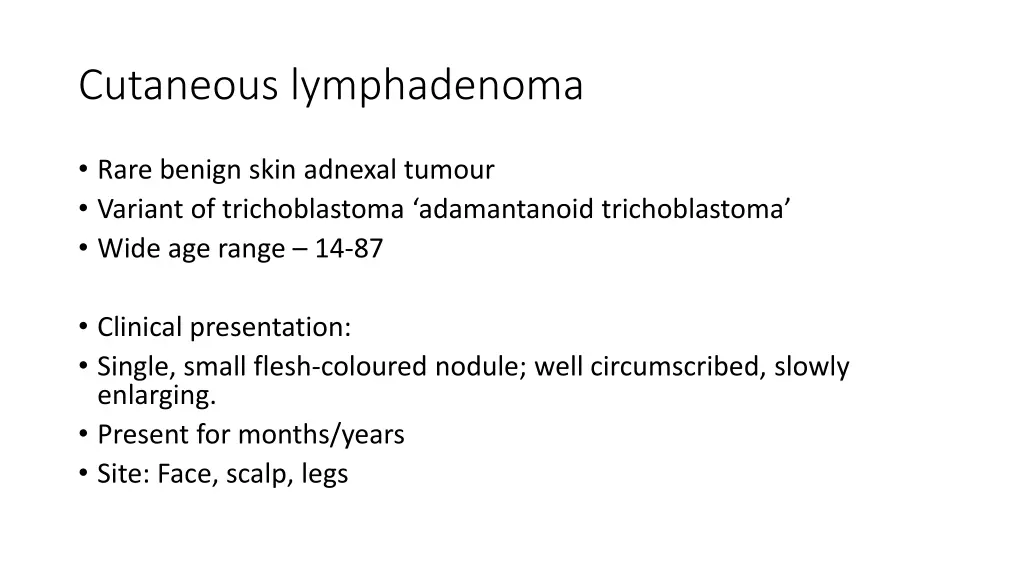 cutaneous lymphadenoma
