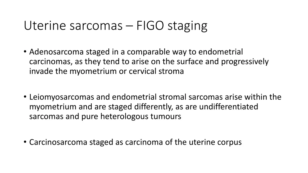 uterine sarcomas figo staging