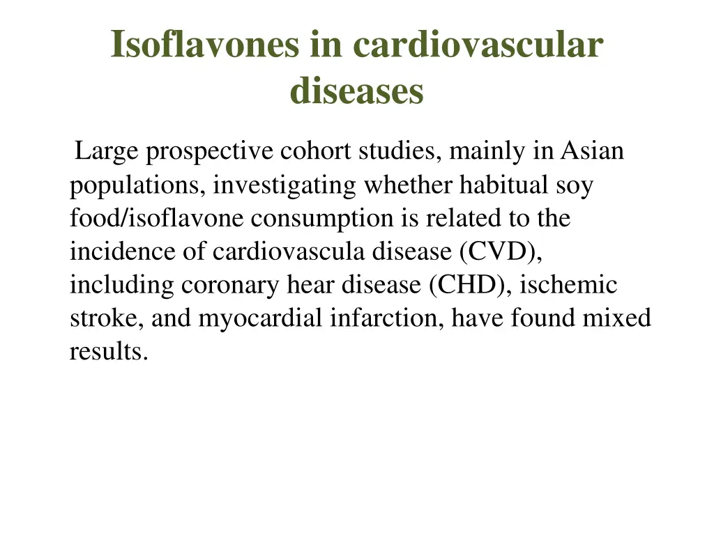 isoflavones in cardiovascular diseases