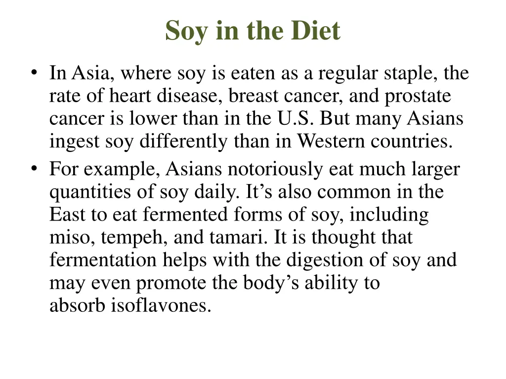 soy in the diet