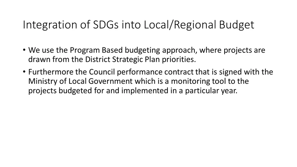 integration of sdgs into local regional budget