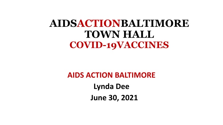 aidsactionbaltimore town hall covid 19vaccines