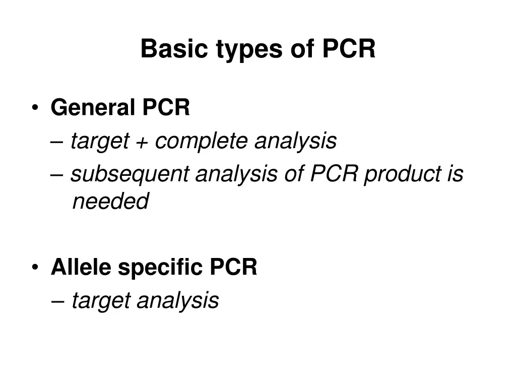 basic types of pcr