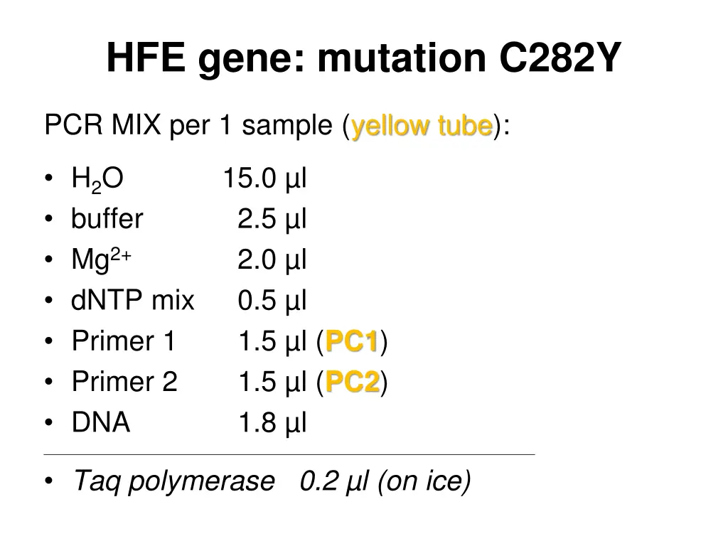 hfe gene mutation c282y