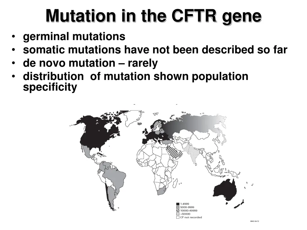 mutation in the cftr gene germinal mutations
