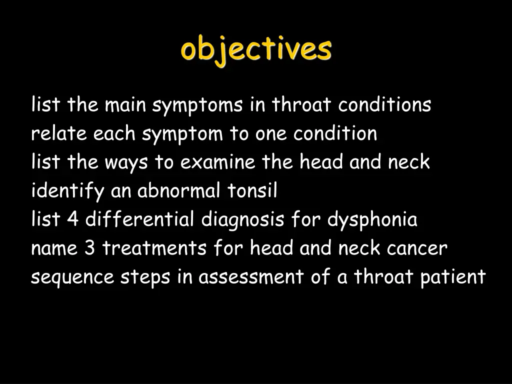 objectives
