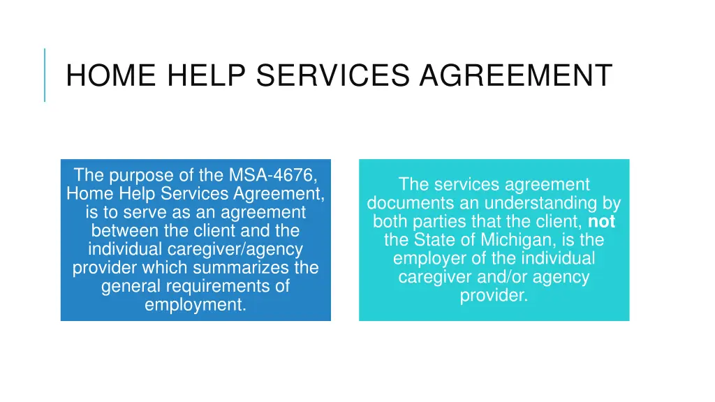 home help services agreement