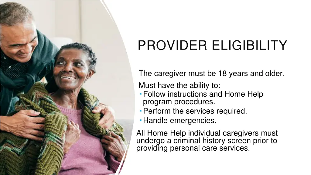 provider eligibility