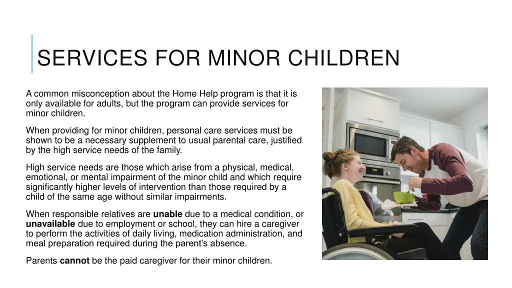 services for minor children