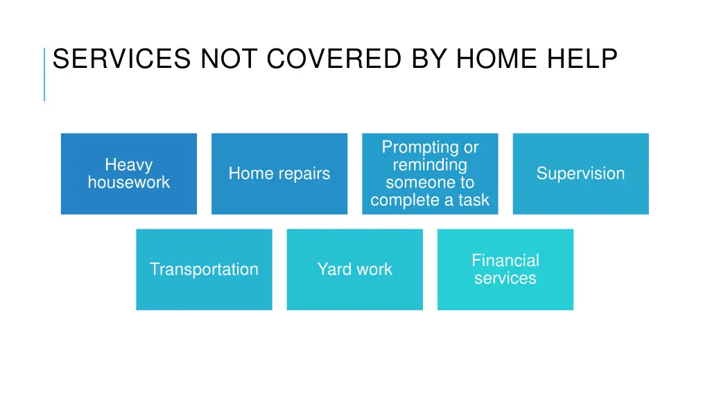 services not covered by home help