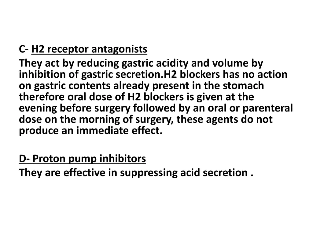 c h2 receptor antagonists they act by reducing