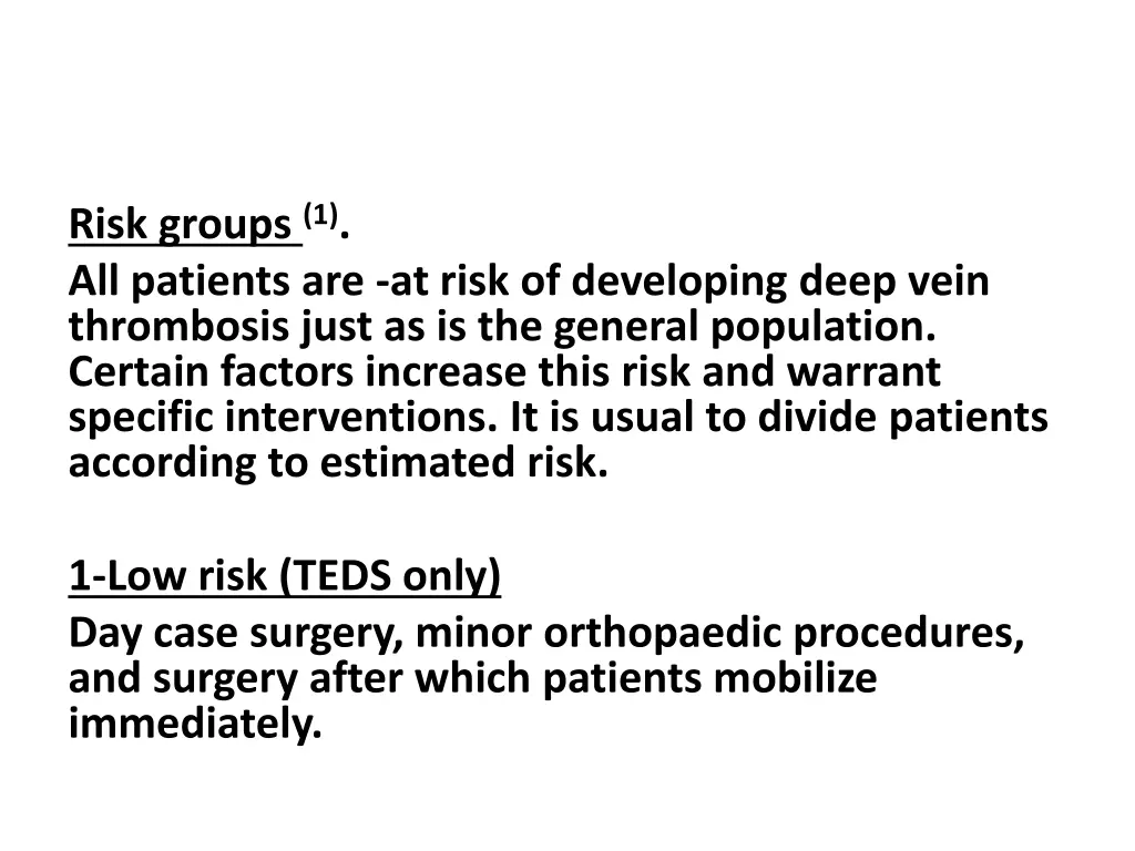 risk groups 1 all patients are at risk