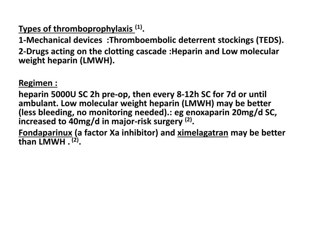 types of thromboprophylaxis 1 1 mechanical