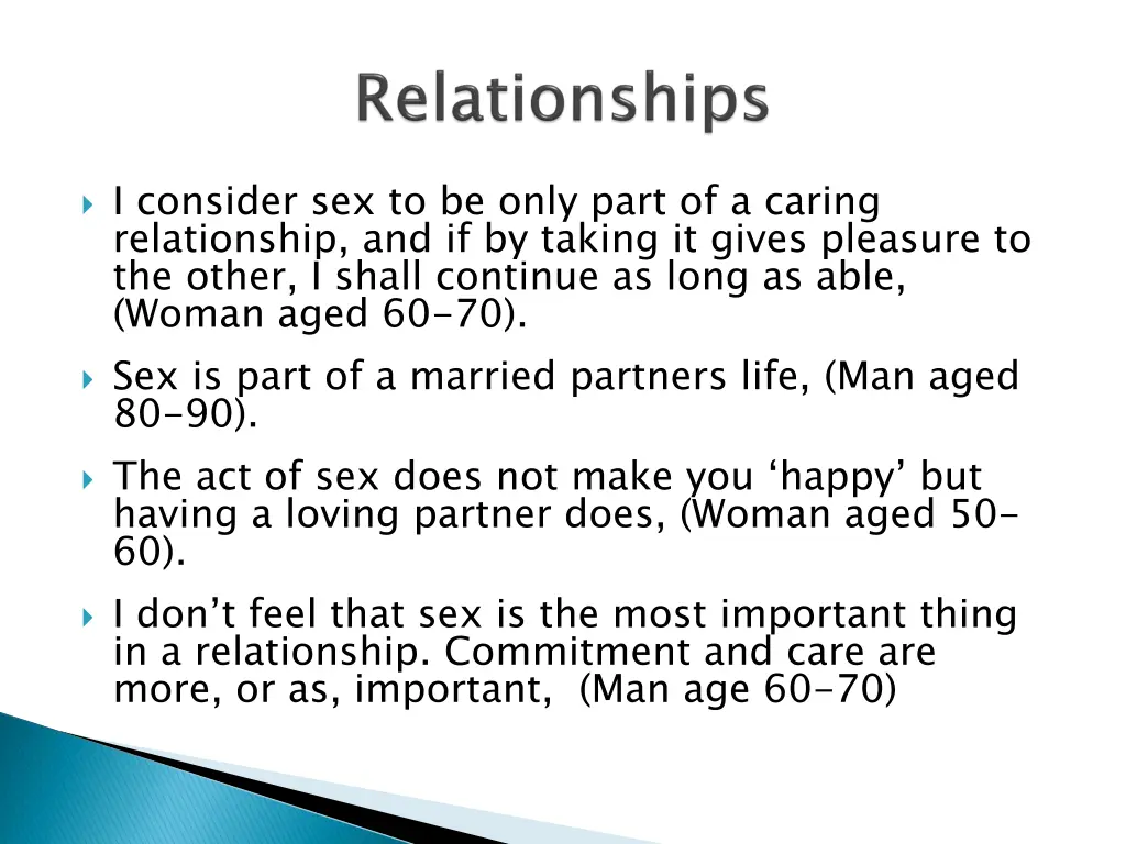 i consider sex to be only part of a caring
