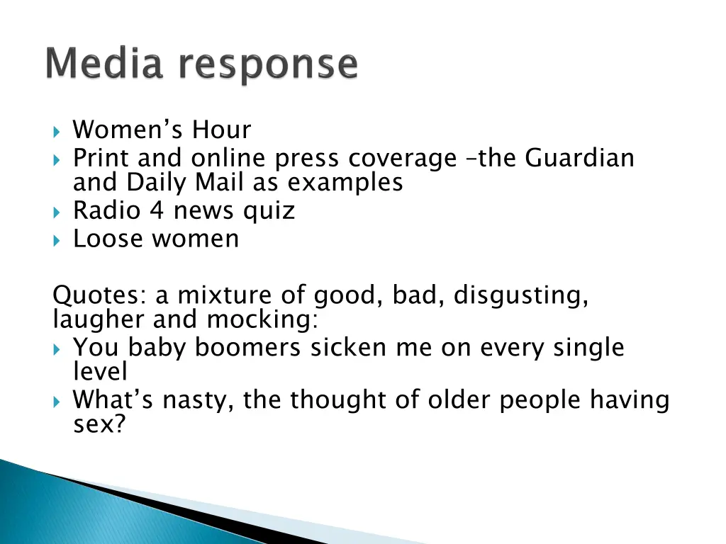 women s hour print and online press coverage